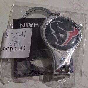 NEW Houston Texans NFL 3 in 1 Metal KeyChain Bottle Opener Nail Clipper